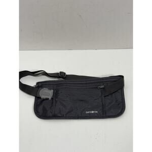 Samsonite Dark Grey Zipper Travel Money Belt Bumbag Pouch Wallet Fanny Pack